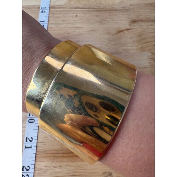 BaubleBar Gold-Tone Cuff Bracelet With Chic Modern Design small wrist - Picture 7 of 14